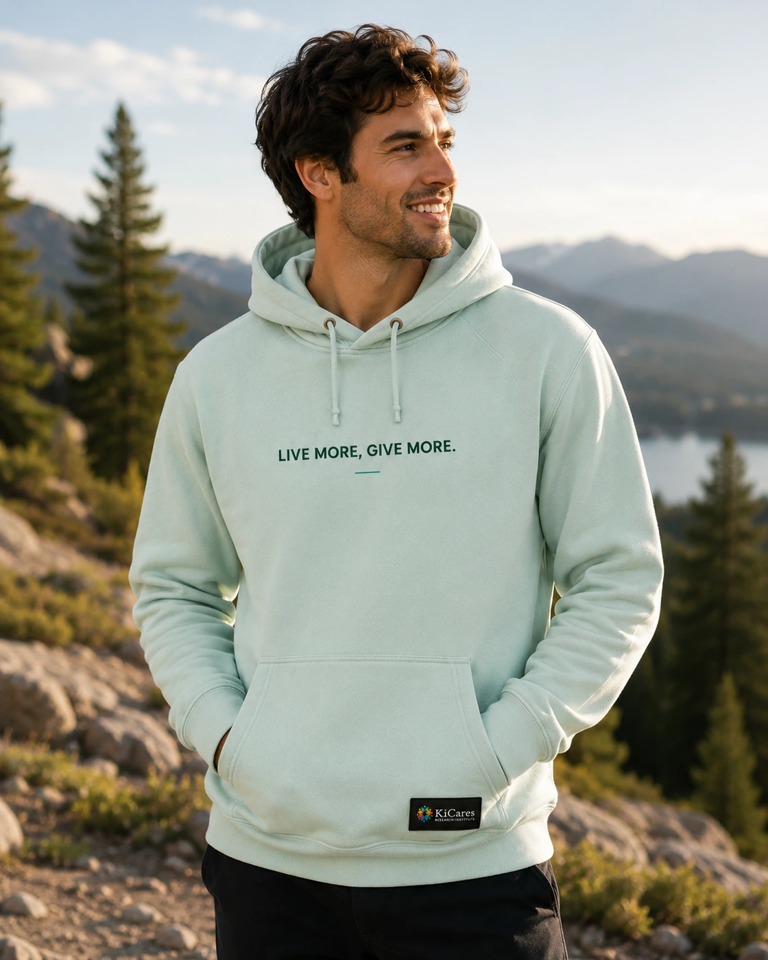 KiCares Hoodie — Seafoam