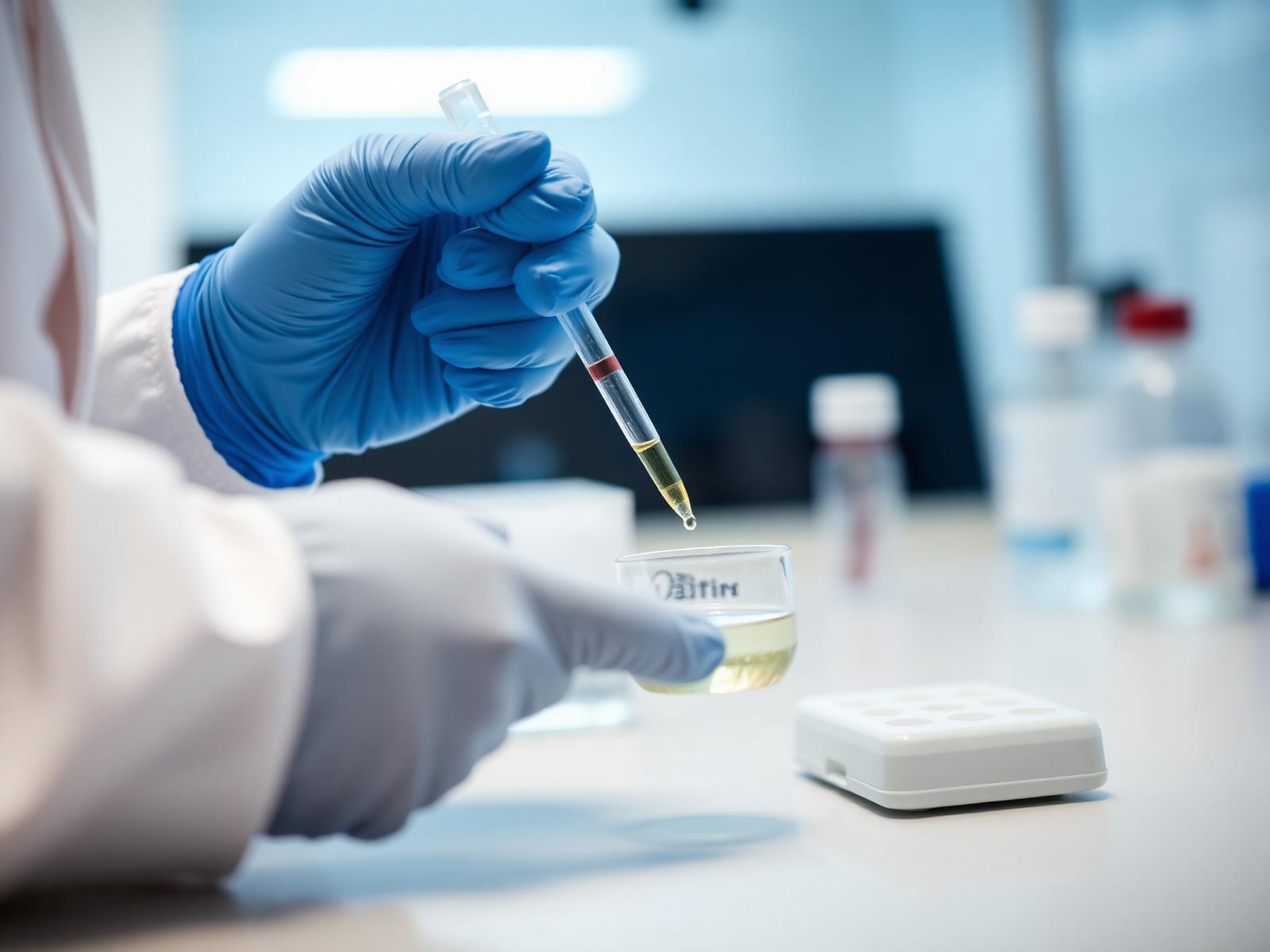 Scientist pipetting in a modern lab